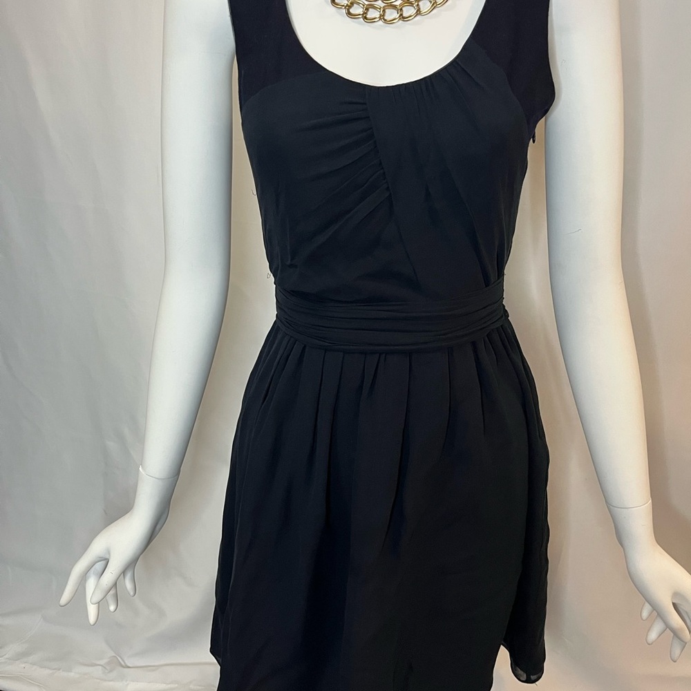 Theory navy draped fully lined silk dress - Picture 8 of 8